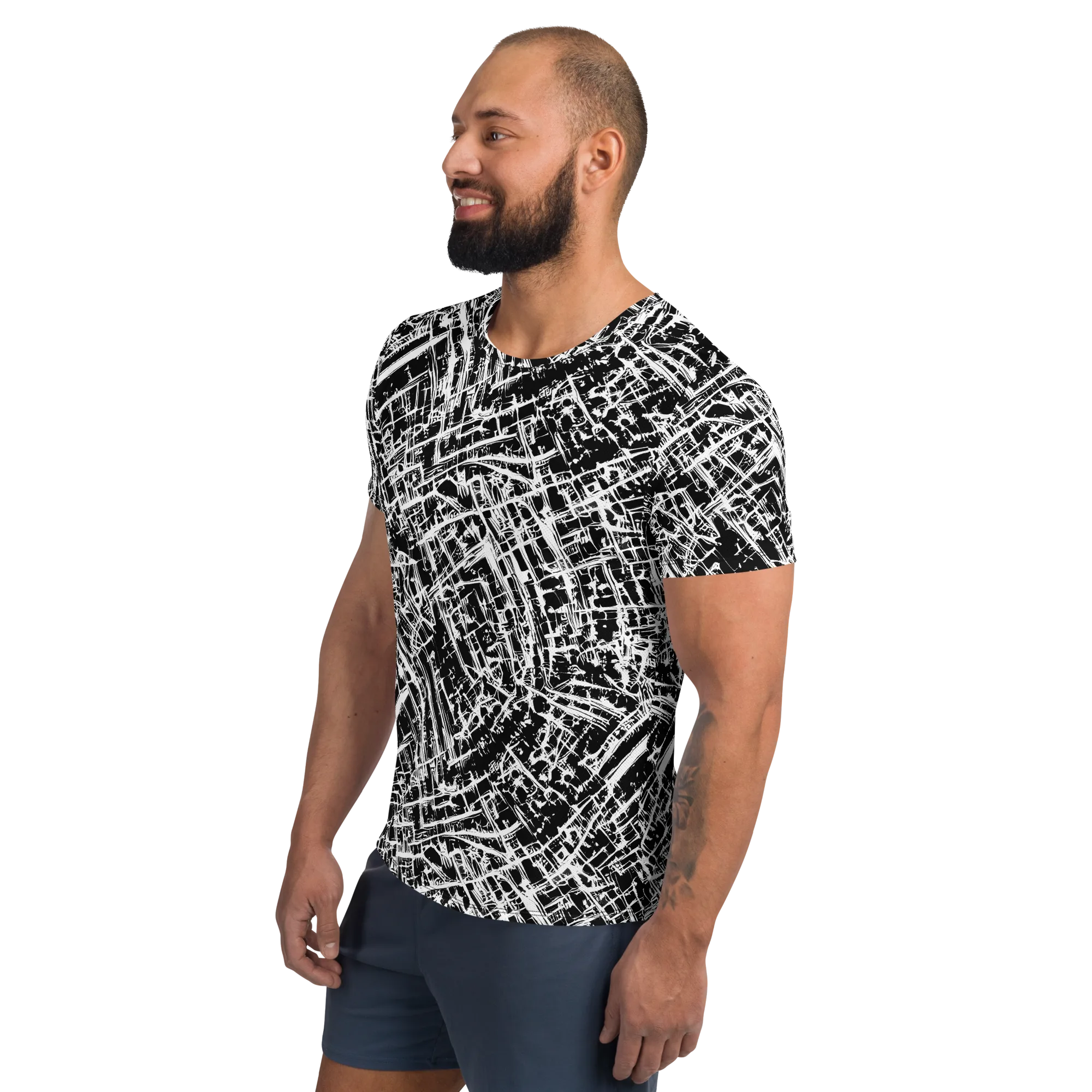 Blackline Riot on Men's Athletic T-Shirt — Left