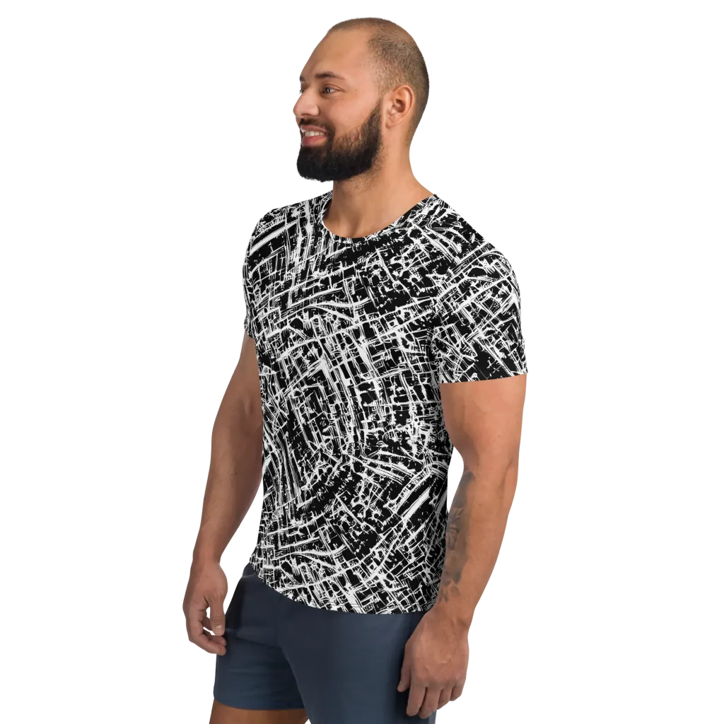Blackline Riot on Men's Athletic T-Shirt — Left