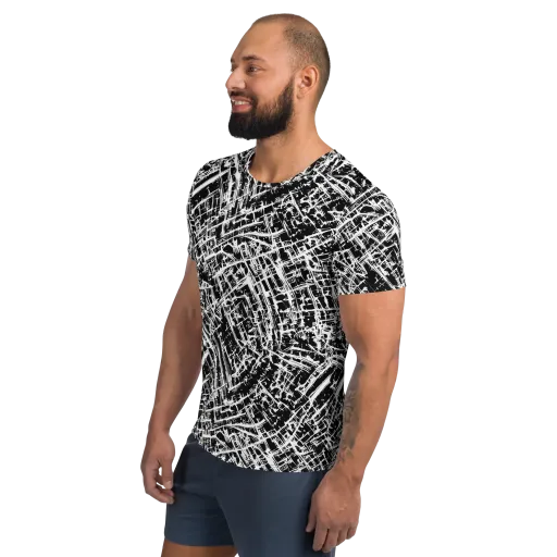 Blackline Riot on a Men's Athletic T-Shirt