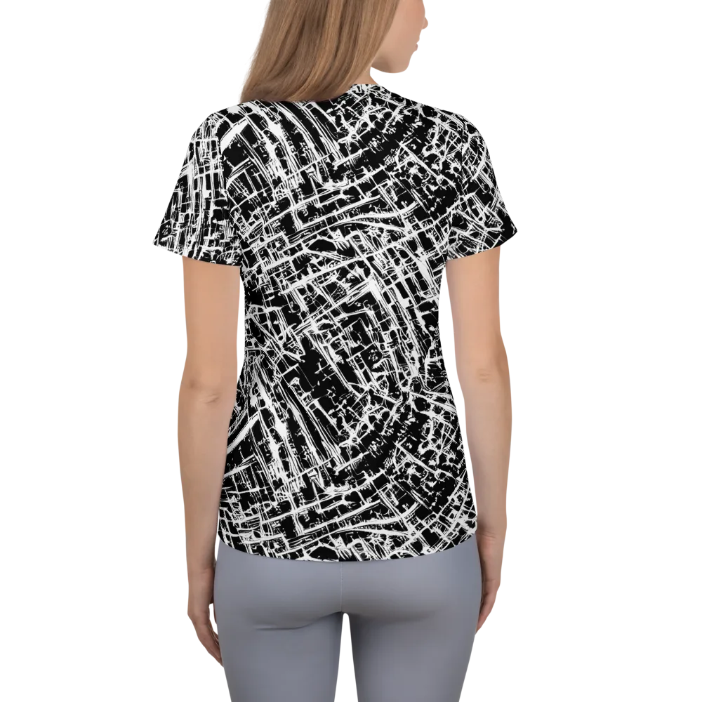 Blackline Riot on Women's Athletic T-Shirt — Back