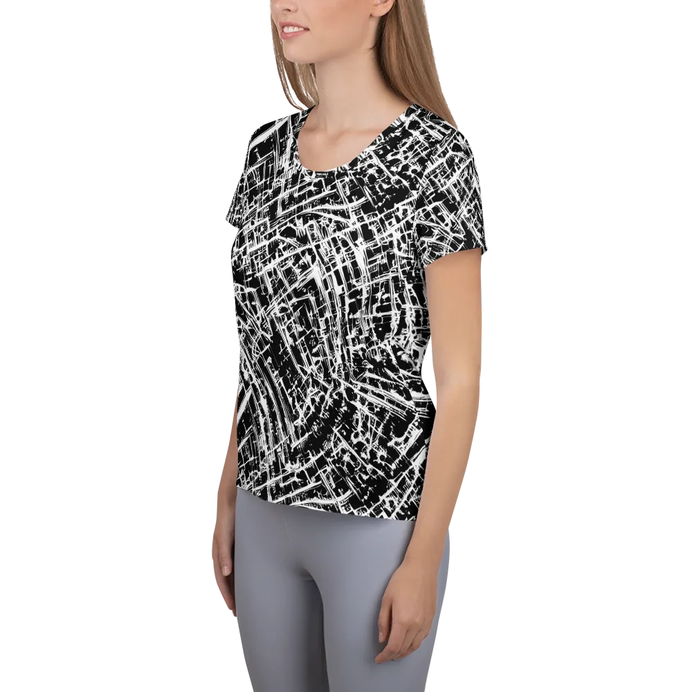 Blackline Riot on Women's Athletic T-Shirt — Left