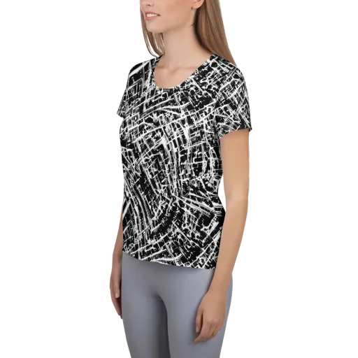 Blackline Riot on a Women's Athletic T-Shirt