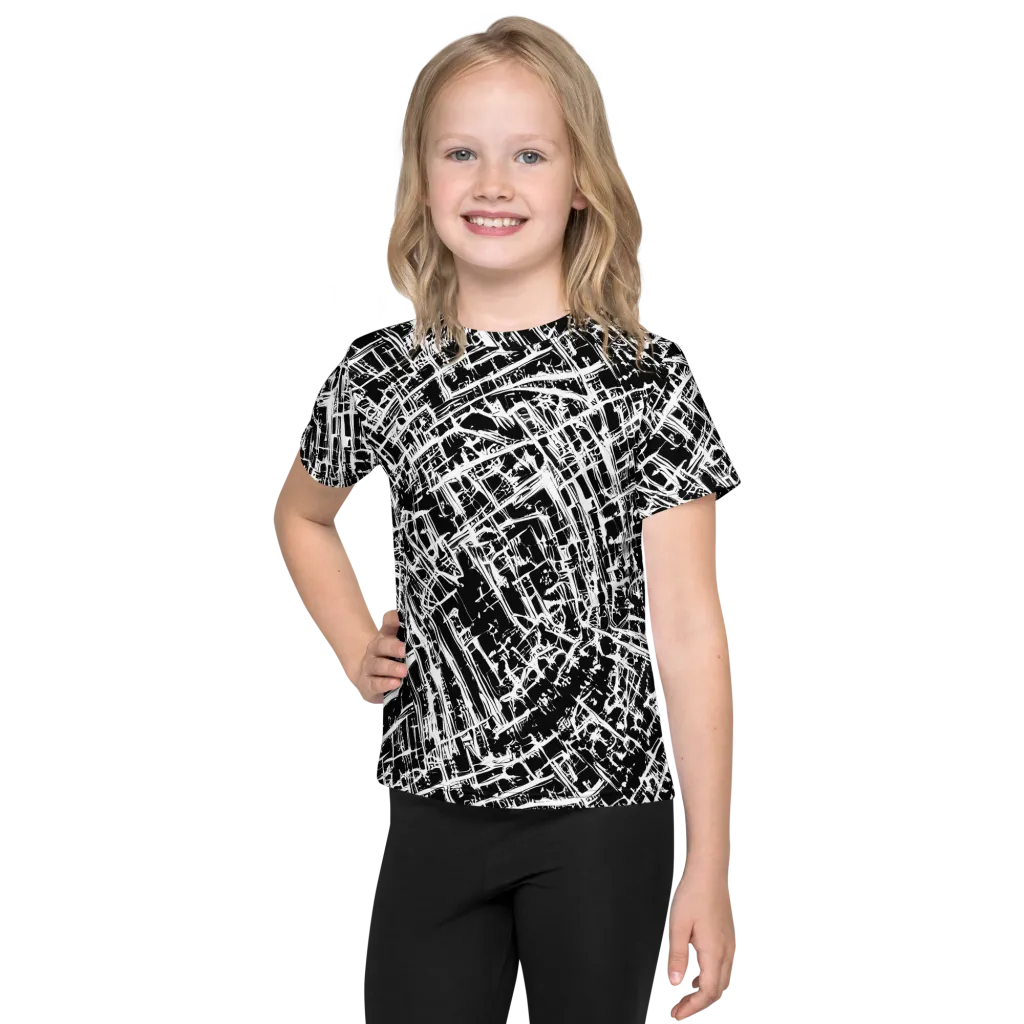 Blackline Riot on Kids Crew Neck T-Shirt — Front