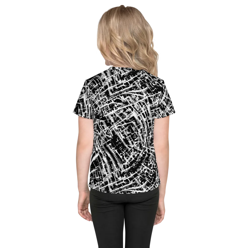 Blackline Riot on Kids Crew Neck T-Shirt — Back