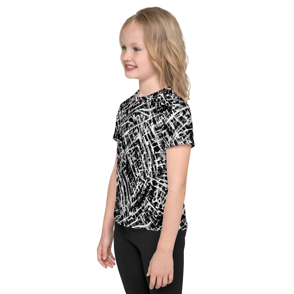 Blackline Riot on Kids Crew Neck T-Shirt — Left