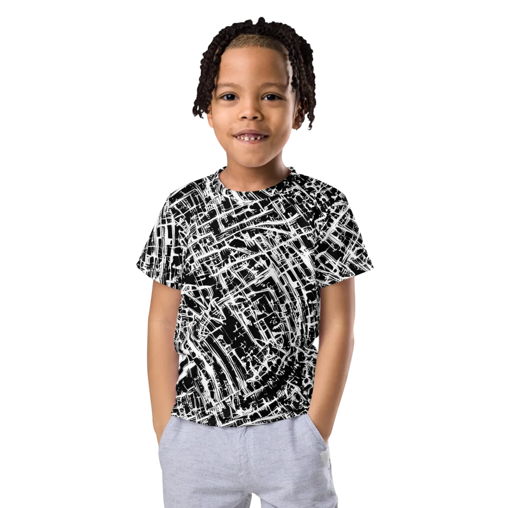 Blackline Riot on Kids Crew Neck T-Shirt — Front