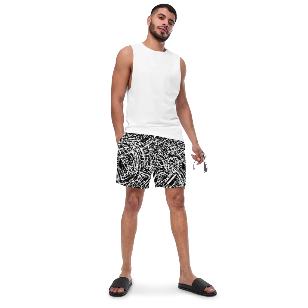 Blackline Riot on Swim Trunks — Front
