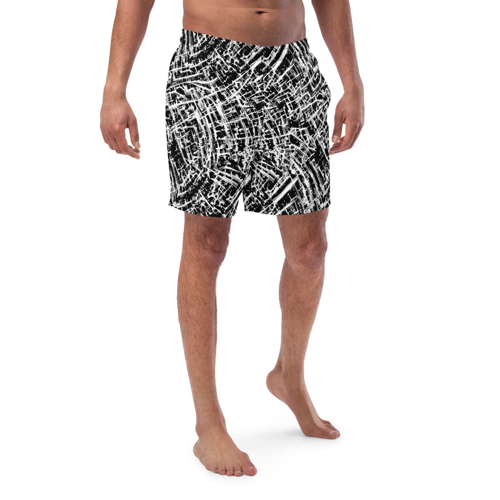 Blackline Riot on Swim Trunks — Front