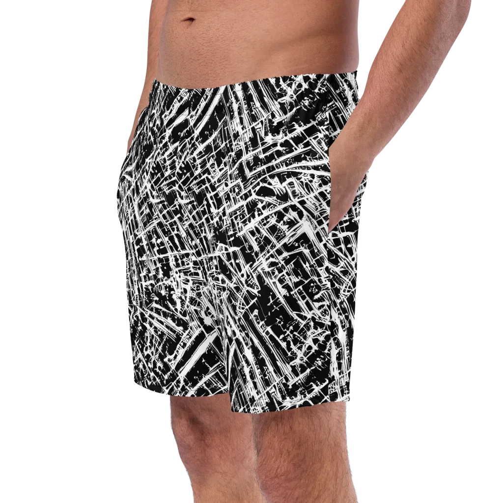 Blackline Riot on Swim Trunks — Left Front