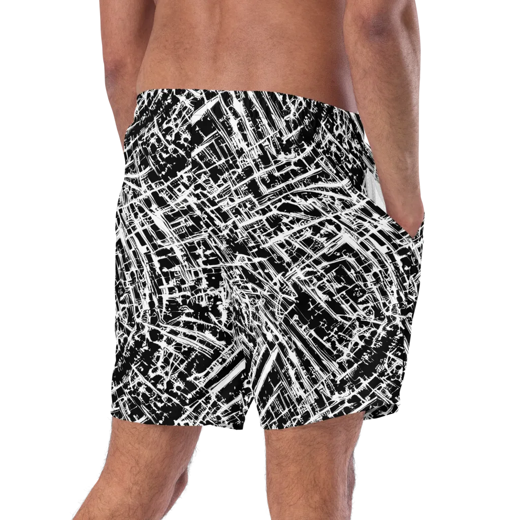 Blackline Riot on Swim Trunks — Right Back