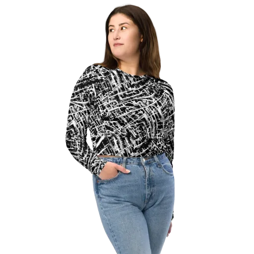 Blackline Riot on a Long Sleeve Crop Top