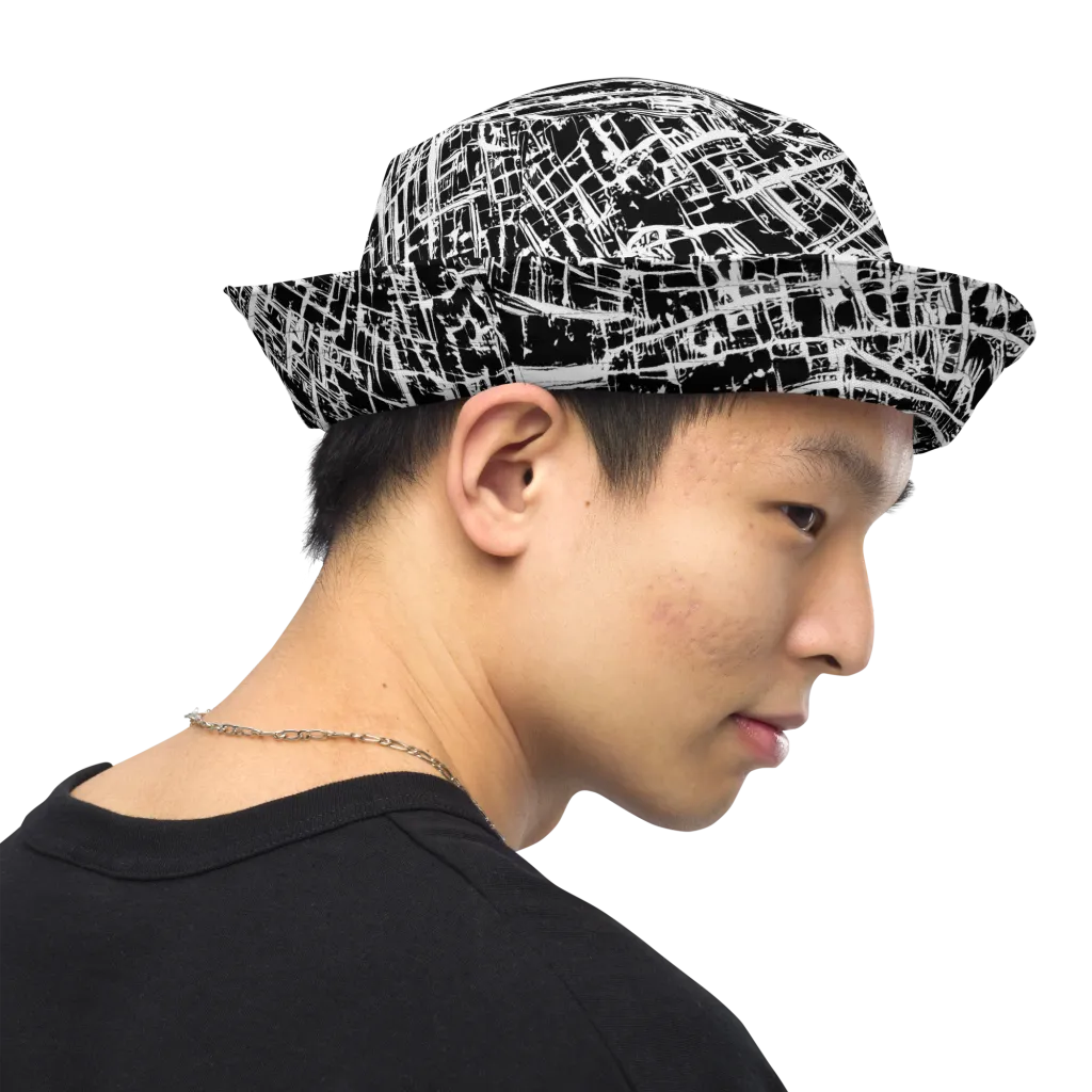 Blackline Riot on Reversible Bucket Hat — Right Outside