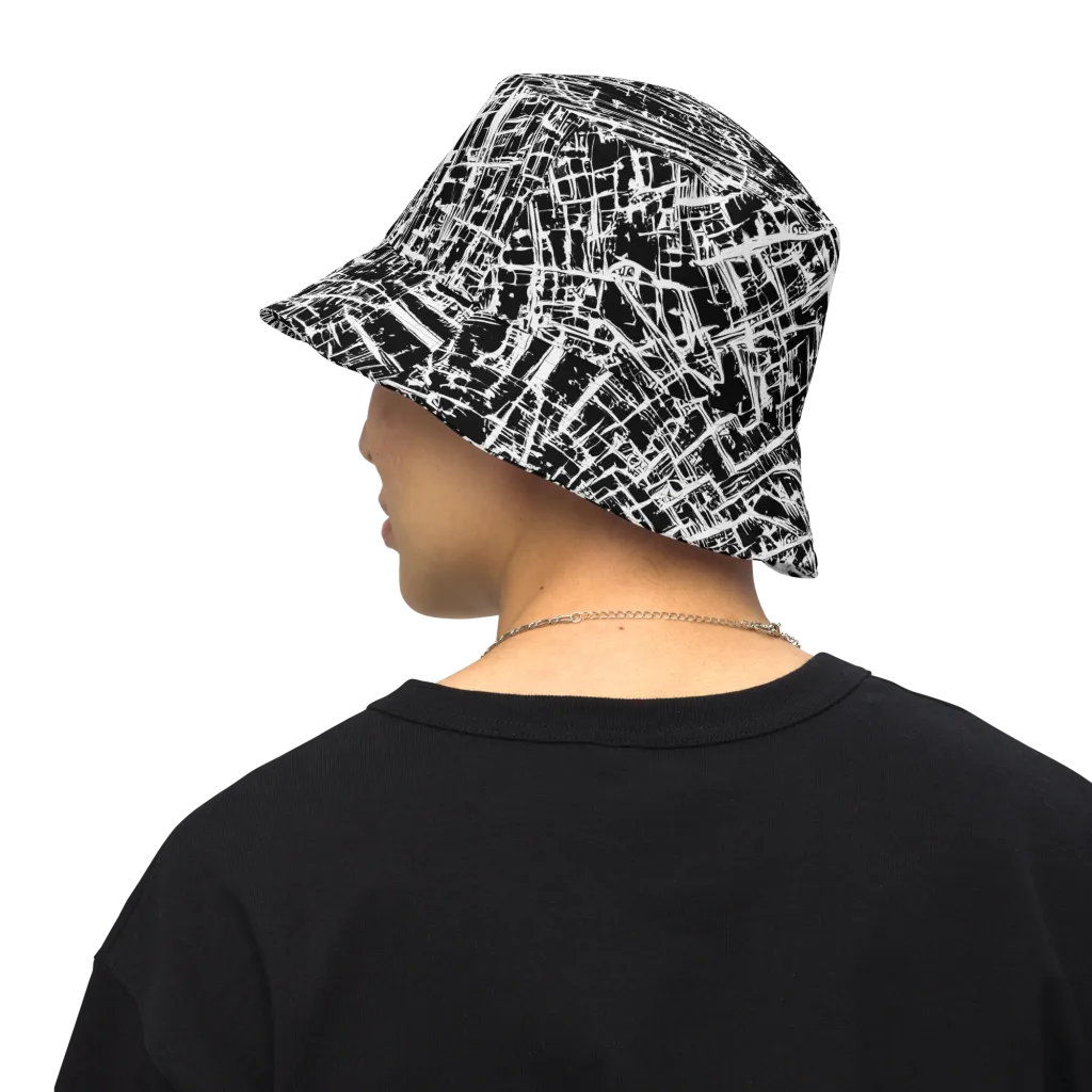 Blackline Riot on Reversible Bucket Hat — Back Inside
