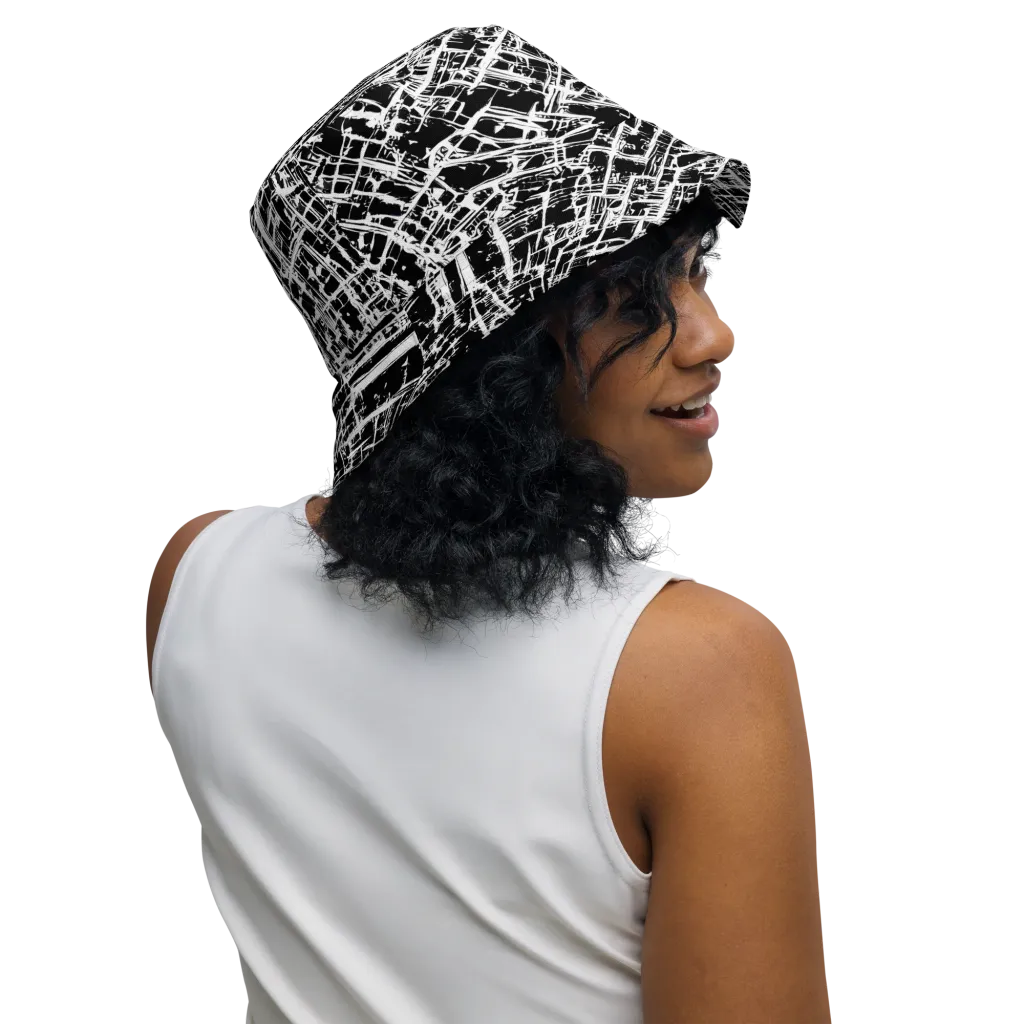 Blackline Riot on Reversible Bucket Hat — Right Outside
