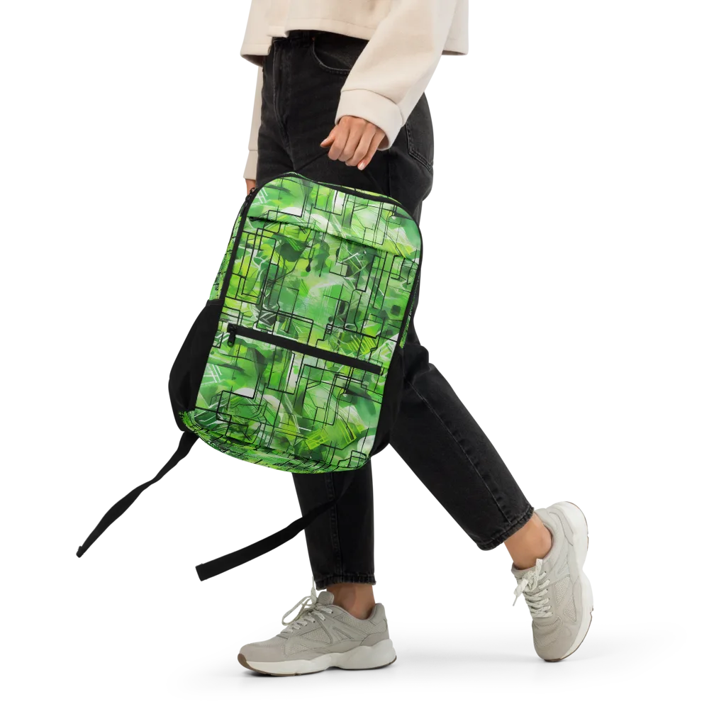 Lime Geometry on Utility Backpack — Front