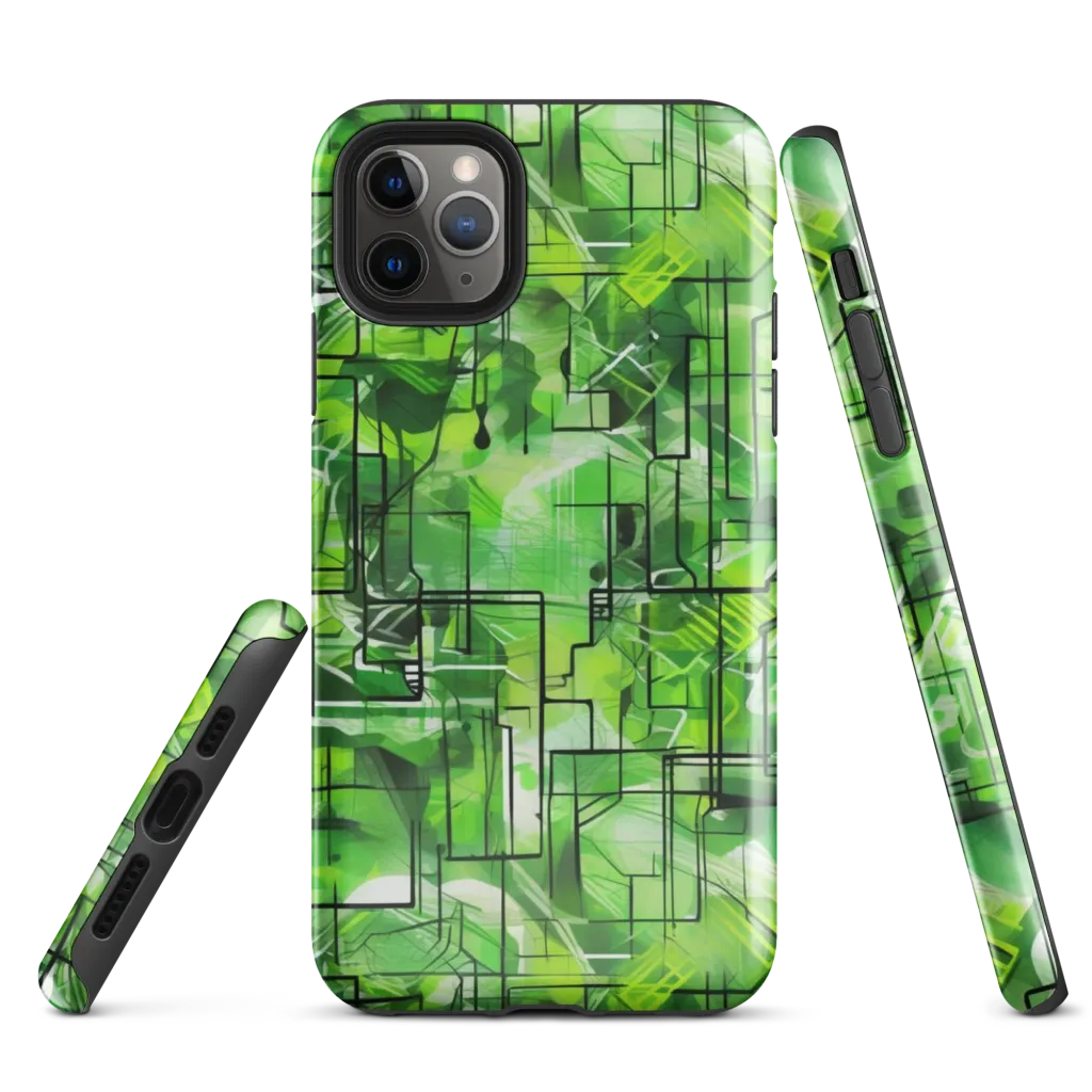 Lime Geometry on Tough Case for iPhone® — Front