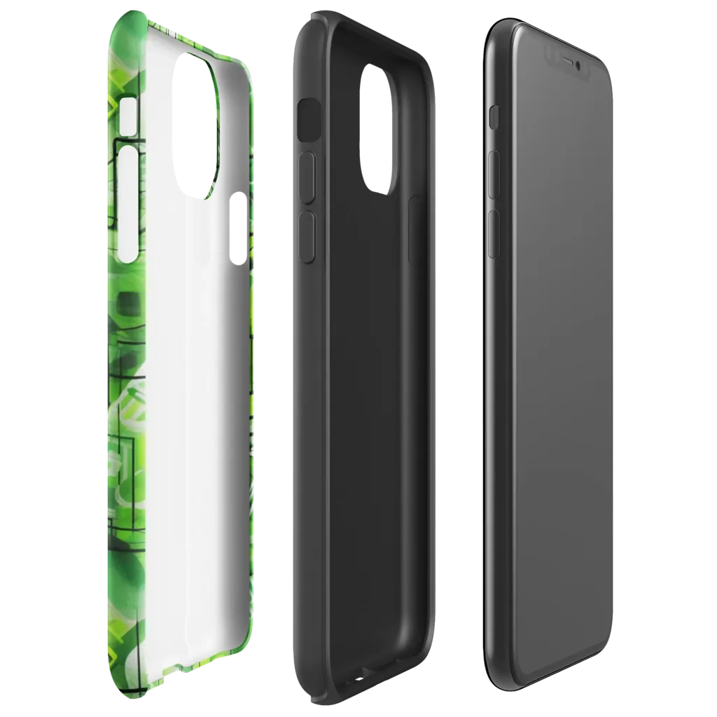 Lime Geometry on Tough Case for iPhone® — Right