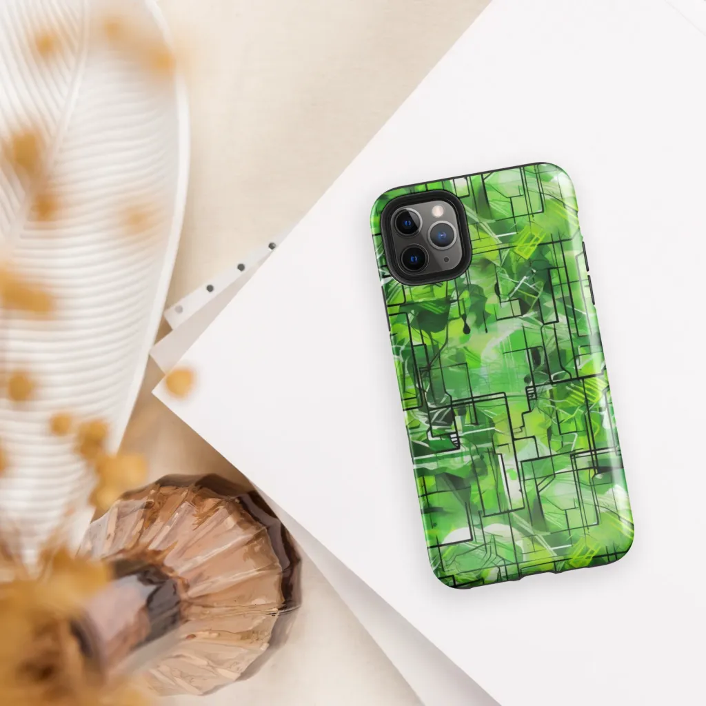 Lime Geometry on Tough Case for iPhone® — Front