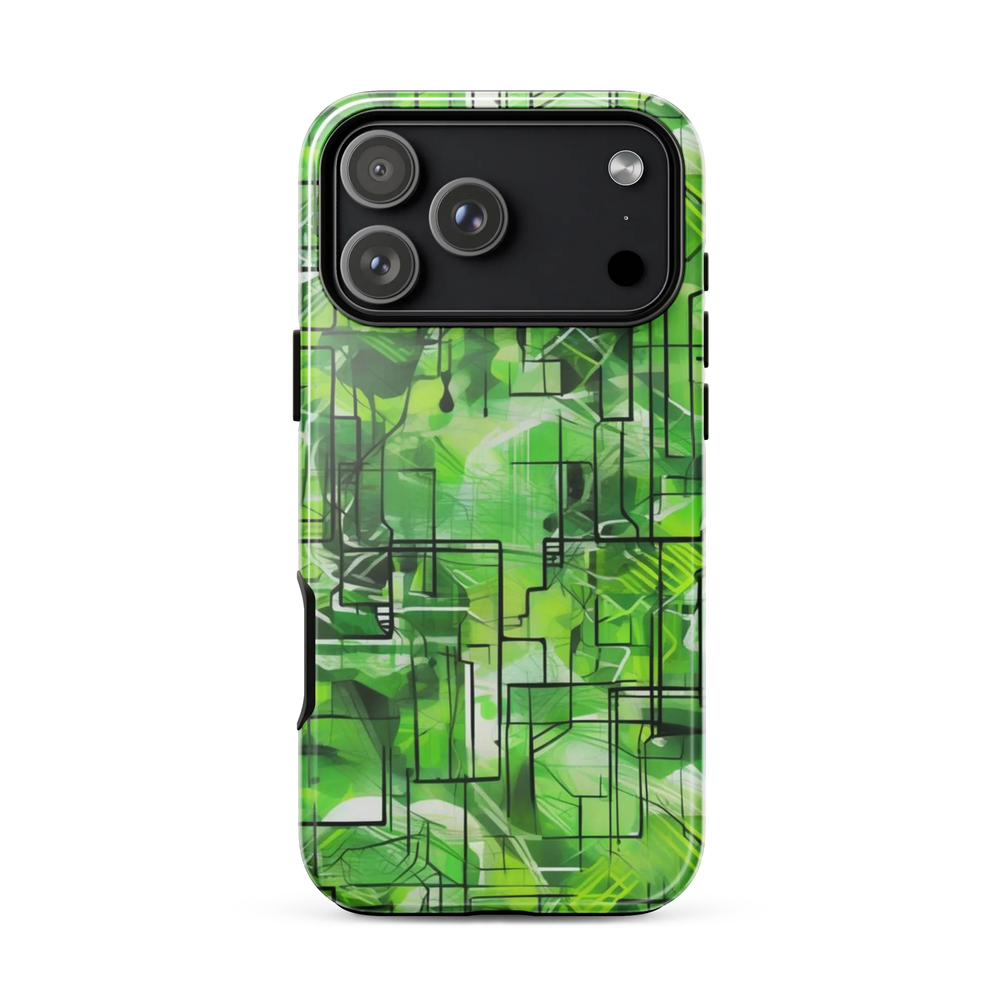Lime Geometry on Tough Case for iPhone® — Front