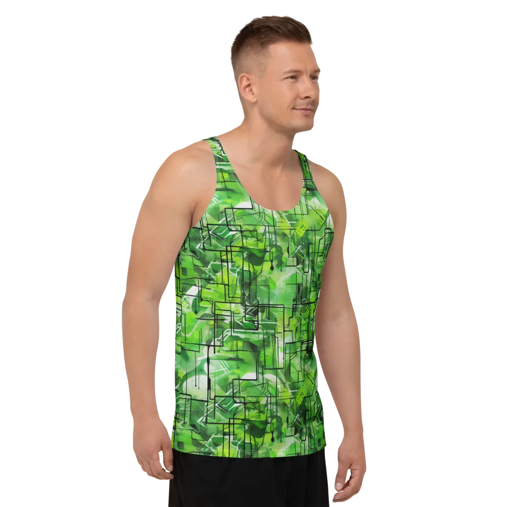 Lime Geometry on Men's Tank Top — Right Front