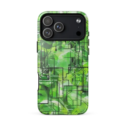 Lime Geometry on a MagSafe Tough Case for iPhone®
