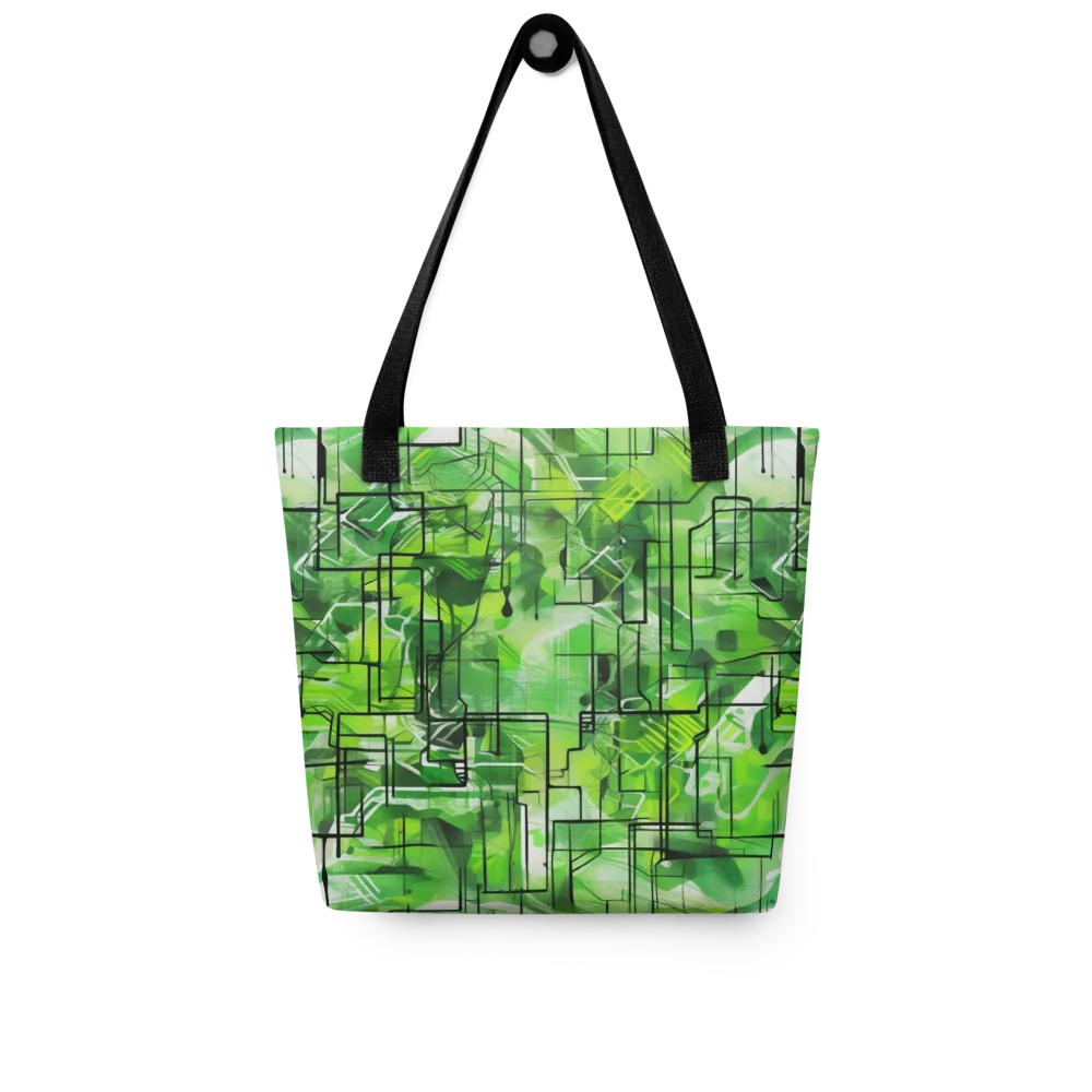 Lime Geometry on Tote Bag — Front