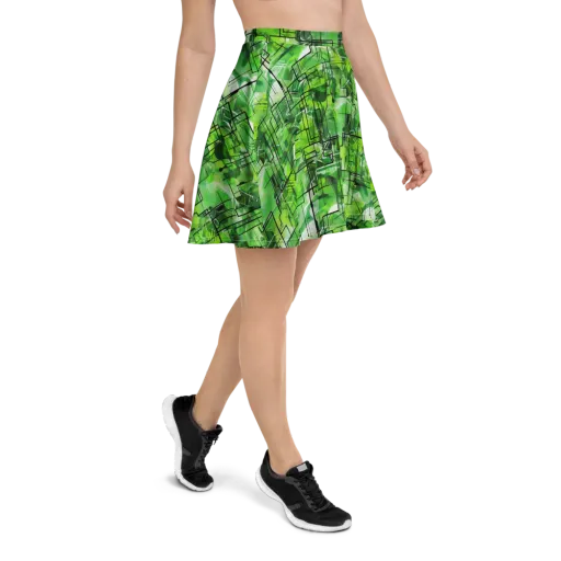 Lime Geometry on a Skater Skirt