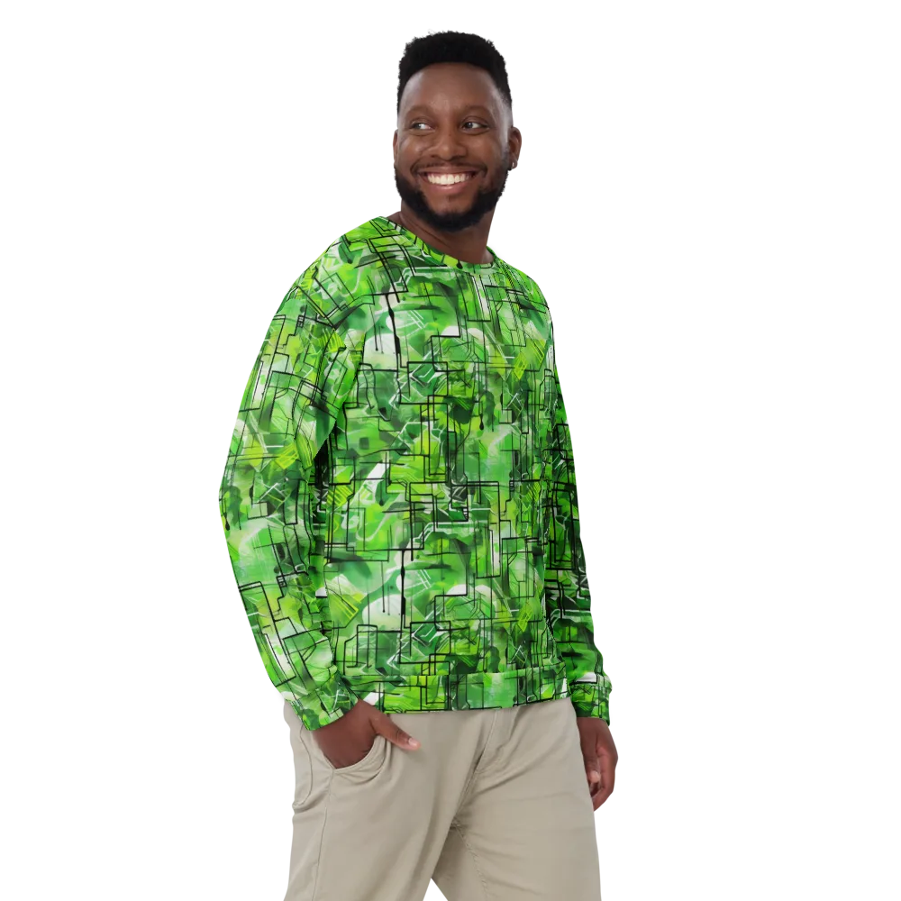 Lime Geometry on Sweatshirt — Front