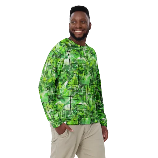Lime Geometry on a Sweatshirt