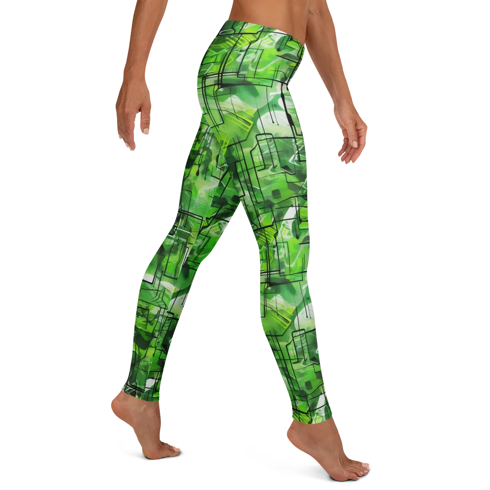 Lime Geometry on Leggings — Right