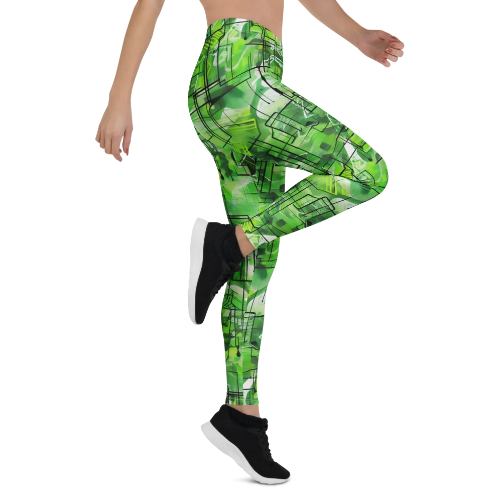 Lime Geometry on Leggings — Right