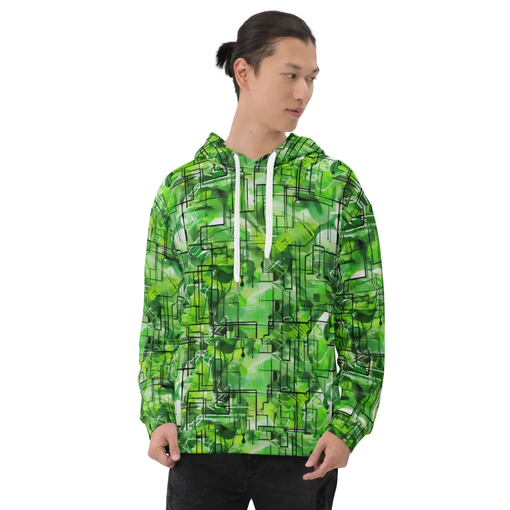 Lime Geometry on Hoodie — Front