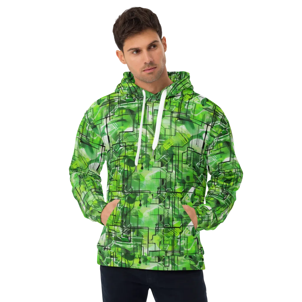 Lime Geometry on Hoodie — Front