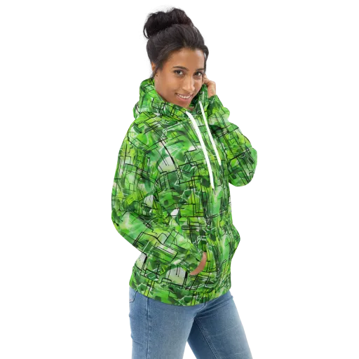 Lime Geometry on a Hoodie