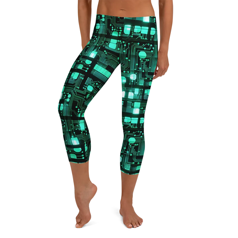 Silicon Bloom on Capri Leggings — Front