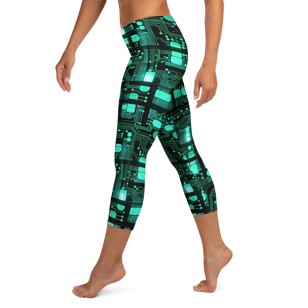 Silicon Bloom on Capri Leggings — Left