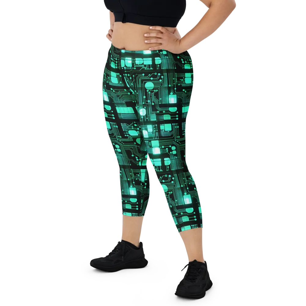 Silicon Bloom on Capri Leggings — Front