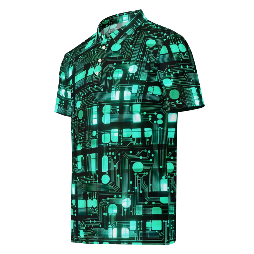 Silicon Bloom on Men's Slim Fit Polo Shirt — Left Front