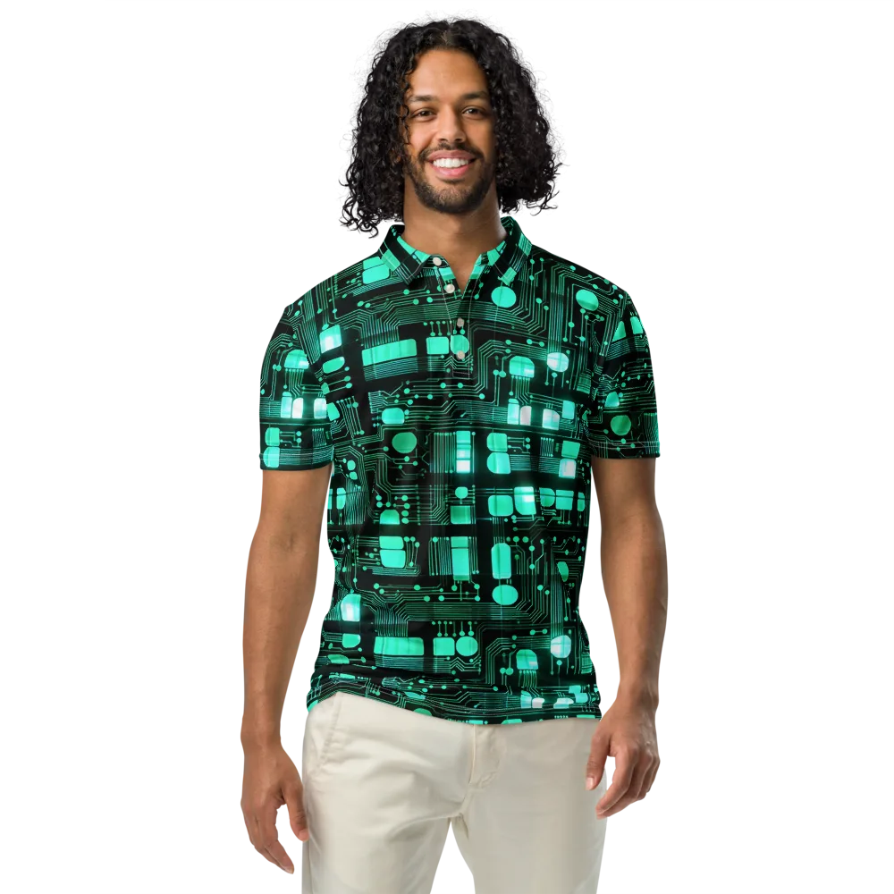 Silicon Bloom on Men's Slim Fit Polo Shirt — Front