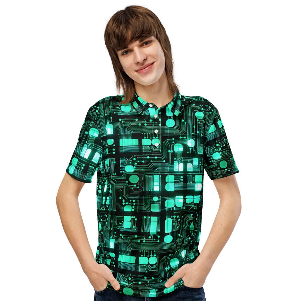 Silicon Bloom on Men's Slim Fit Polo Shirt — Front