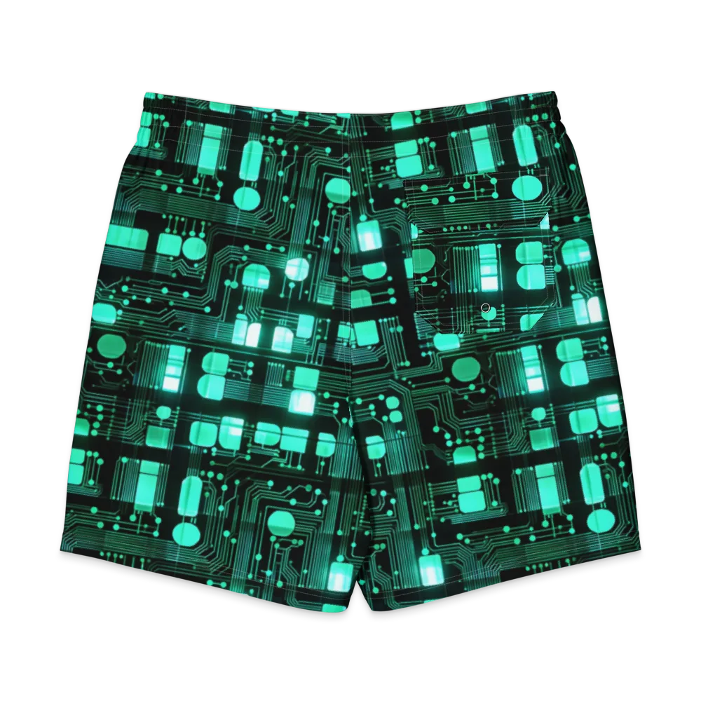 Silicon Bloom on Men's Board Shorts — Back