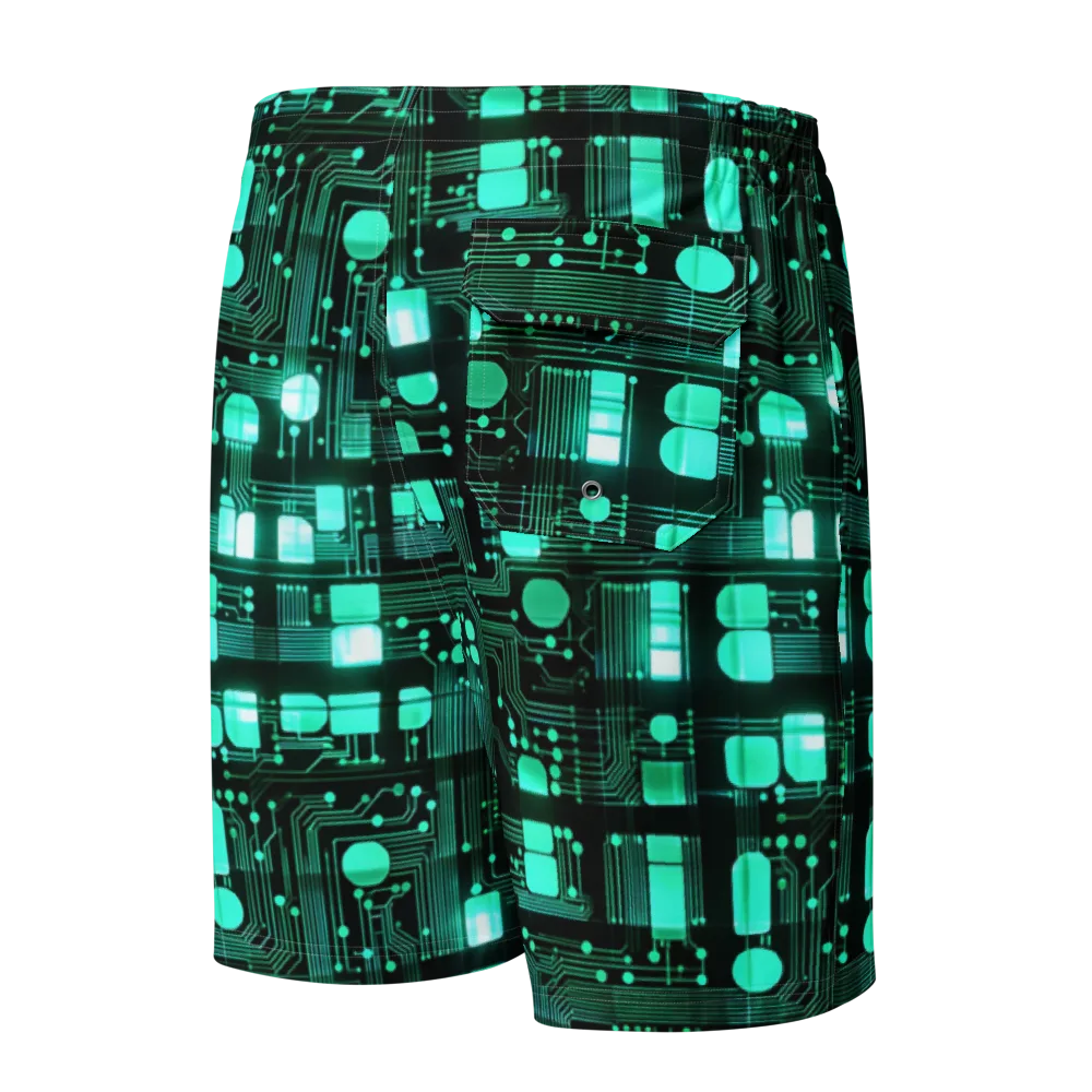 Silicon Bloom on Men's Board Shorts — Back