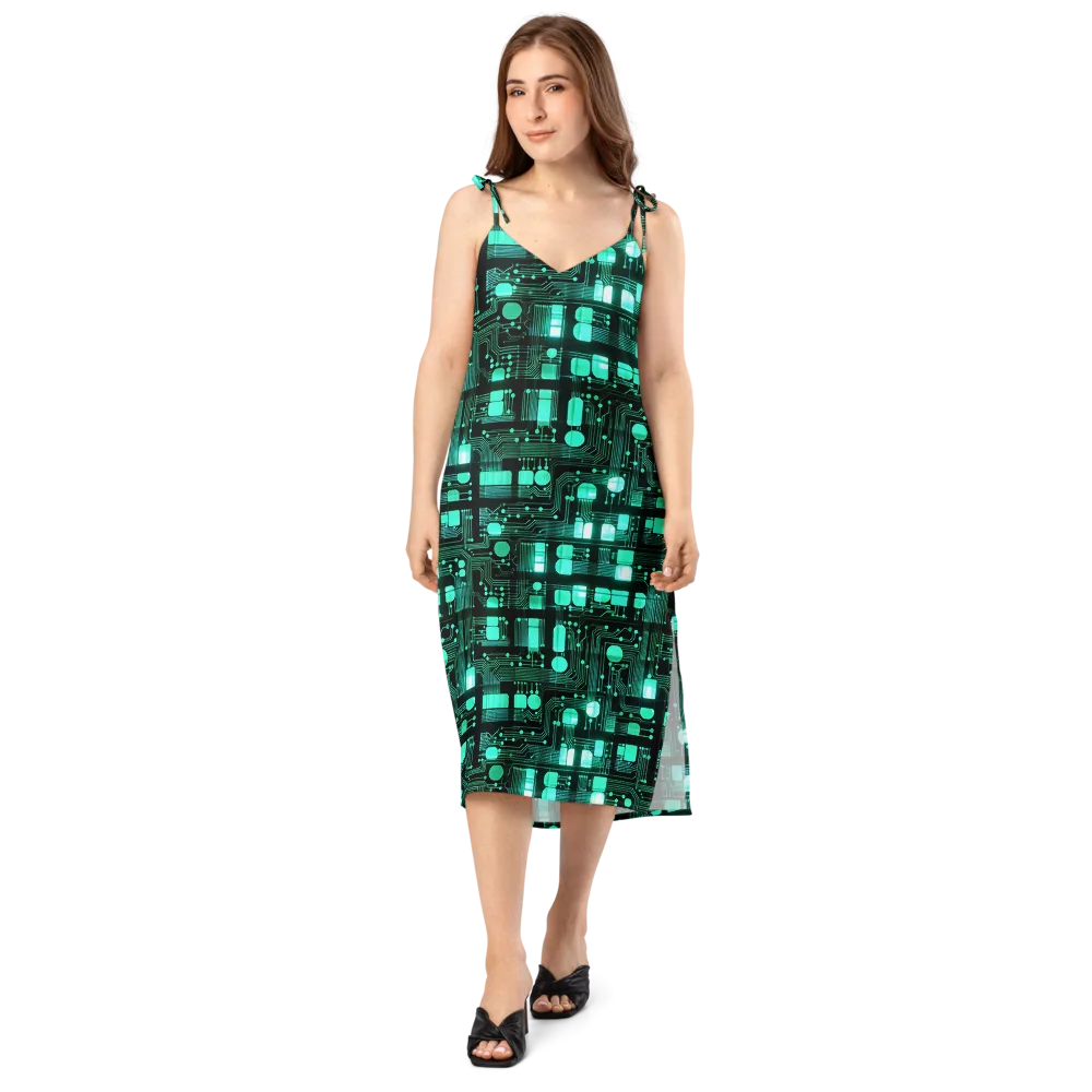 Silicon Bloom on Slip Dress — Front
