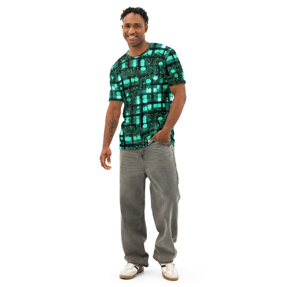 Silicon Bloom on Men's Cotton Crew Neck T-Shirt — Front