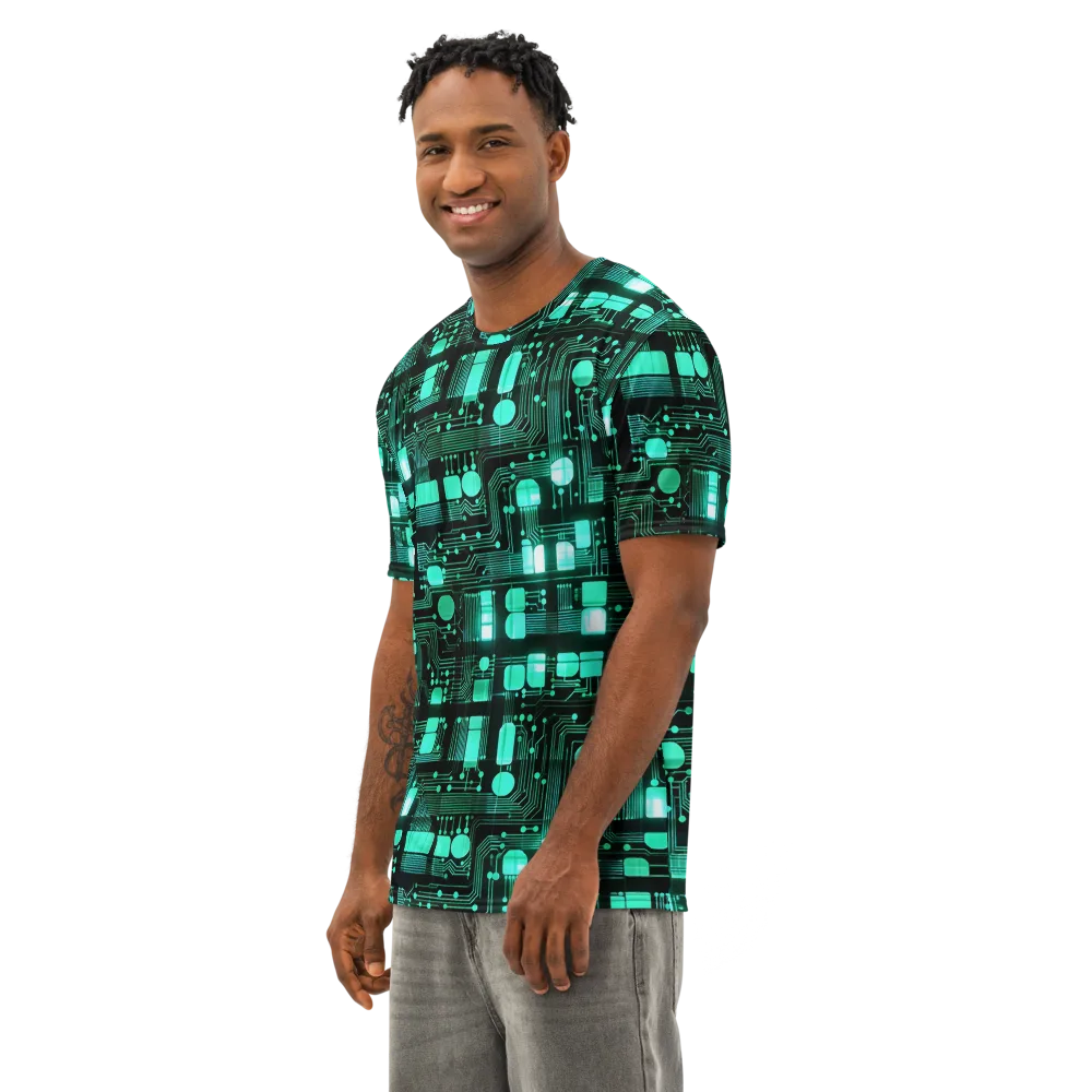 Silicon Bloom on Men's Cotton Crew Neck T-Shirt — Left Front