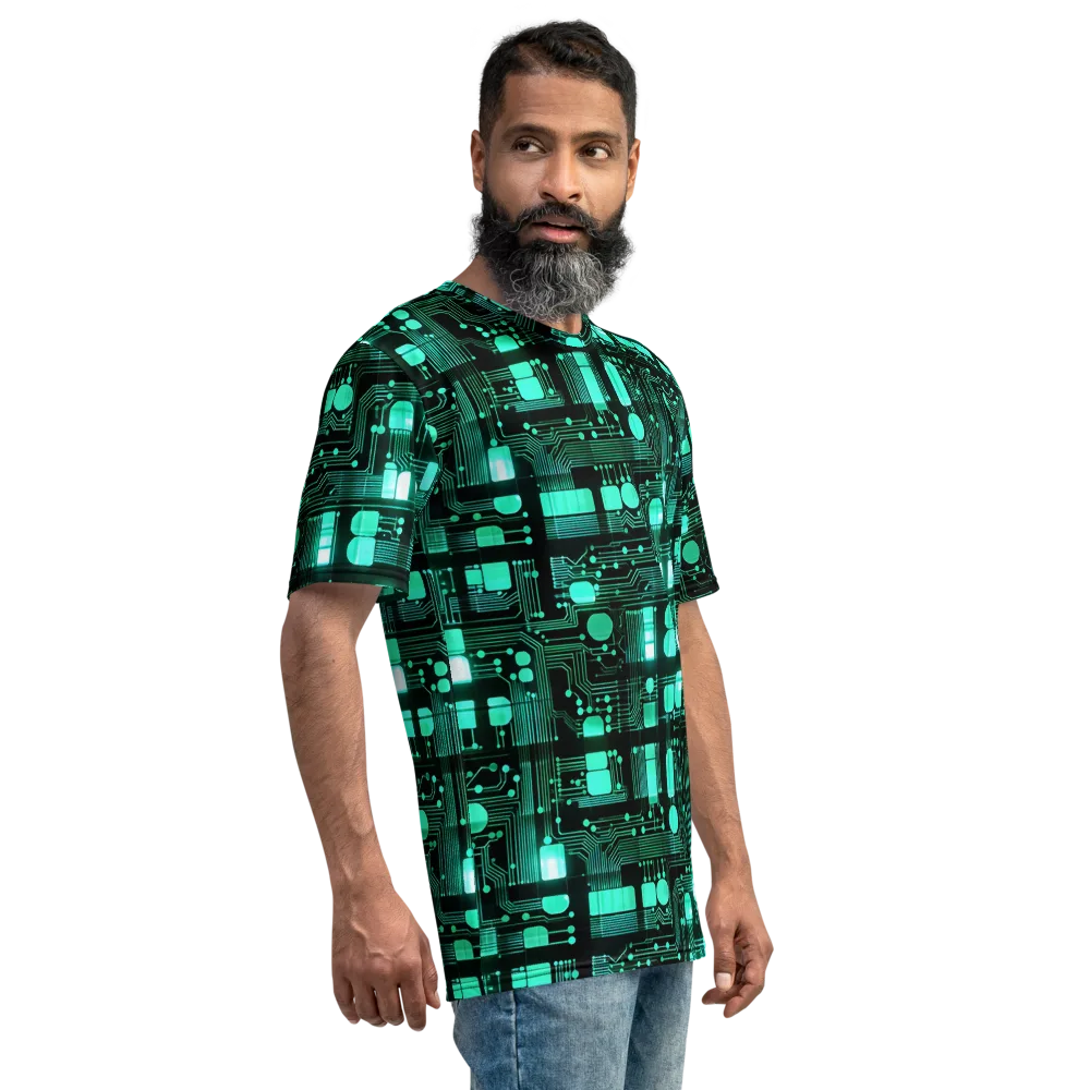 Silicon Bloom on Men's Crew Neck T-Shirt — Right