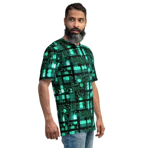 Silicon Bloom on a Men's Crew Neck T-Shirt