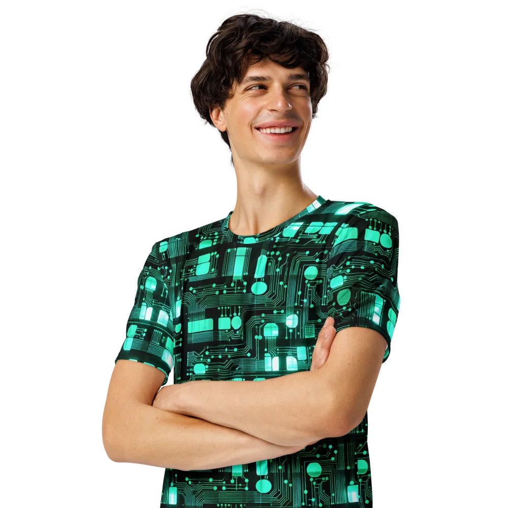Silicon Bloom on Men's Crew Neck T-Shirt — Left Front