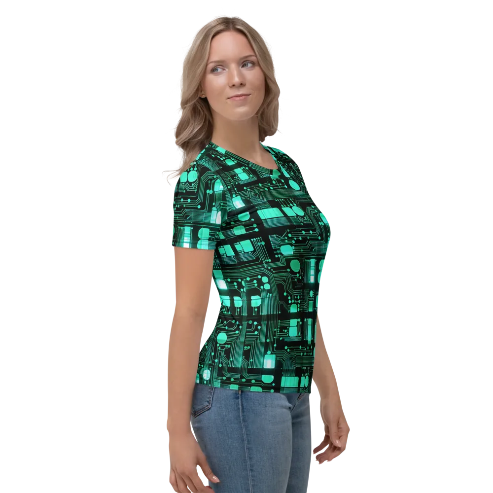 Silicon Bloom on Women's Crew Neck T-Shirt — Right