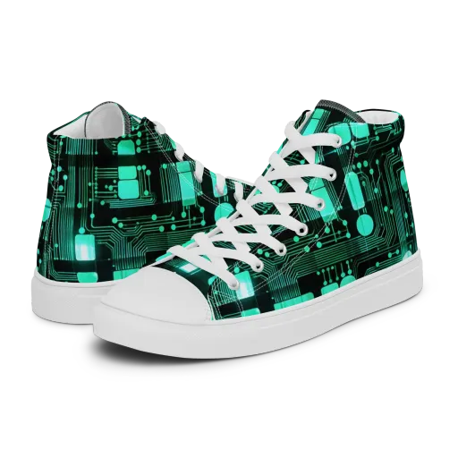Silicon Bloom on a Women's High Top Canvas Shoes